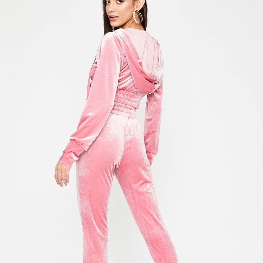 DOLLS KILL PINK MAJOR FLAVA VELVET SET - Picture 2 of 5